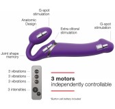 Gode vibrant STRAP-ON 3 Moteurs XL 16 x 4.5 cm Violet