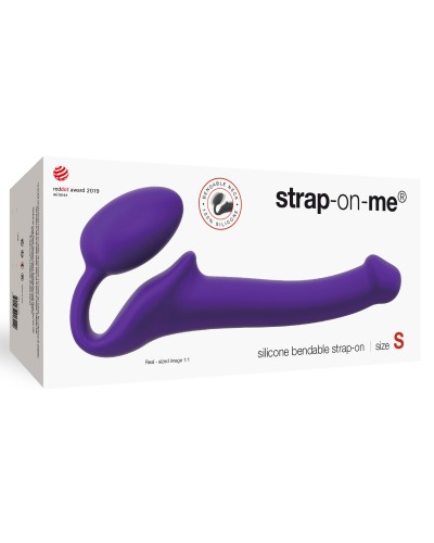Gode + Plug STRAP-ON-ME Bendable S 15 x 3.5 cm Violet