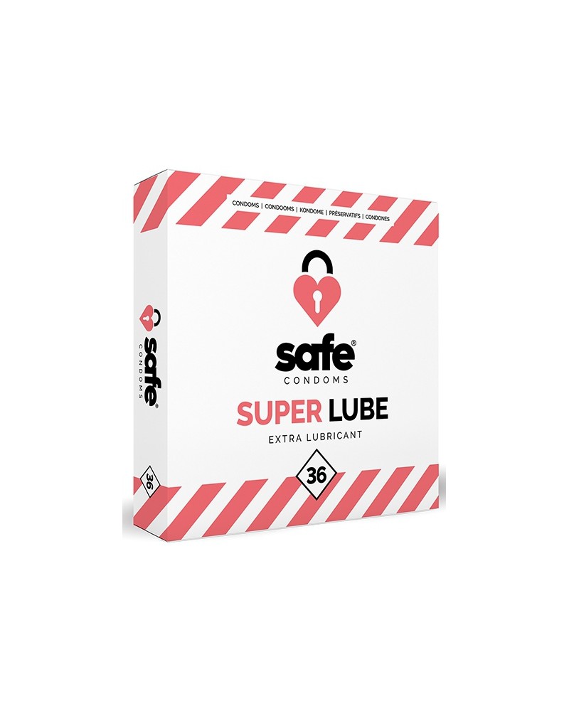 Préservatifs lubrifiés SUPER LUBE Safe x36 Préservatifs lubrifiés SUPER LUBE Safe x36