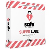 Préservatifs lubrifiés SUPER LUBE Safe x36 Préservatifs lubrifiés SUPER LUBE Safe x36