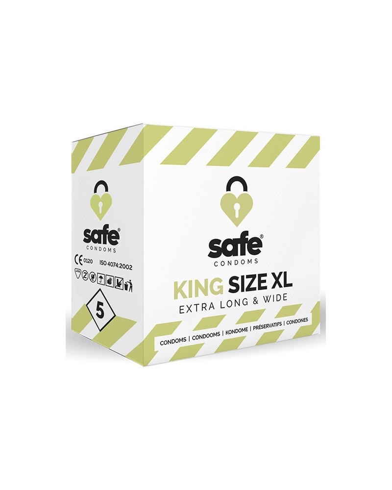 Préservatifs XXL en latex King Size XL SAFE x5