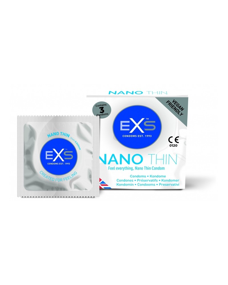 Préservatifs fins Nano Thin x3 Préservatifs fins Nano Thin x3