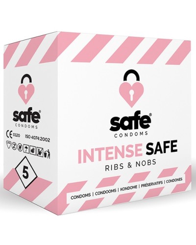 Préservatifs texturés INTENSE SAFE x5