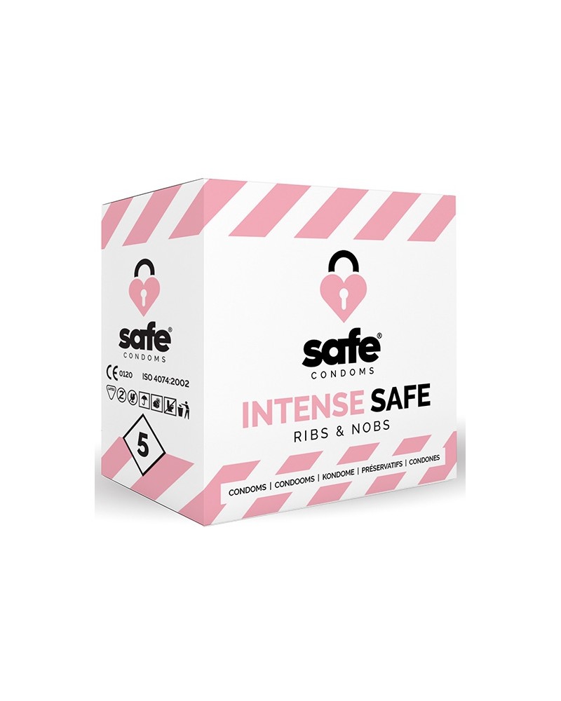 Préservatifs texturés INTENSE SAFE x5