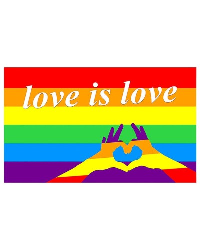 Drapeau Rainbow Love is Love Coeur 60 x 90cm