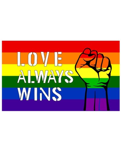 Drapeau Rainbow Love Always Wins 60 x 90cm