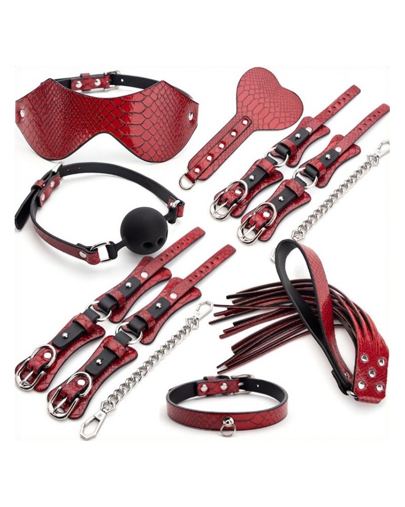 Kit BDSM 7 Pièces Caïman Rouge Kit BDSM 7 Pièces Caïman Rouge