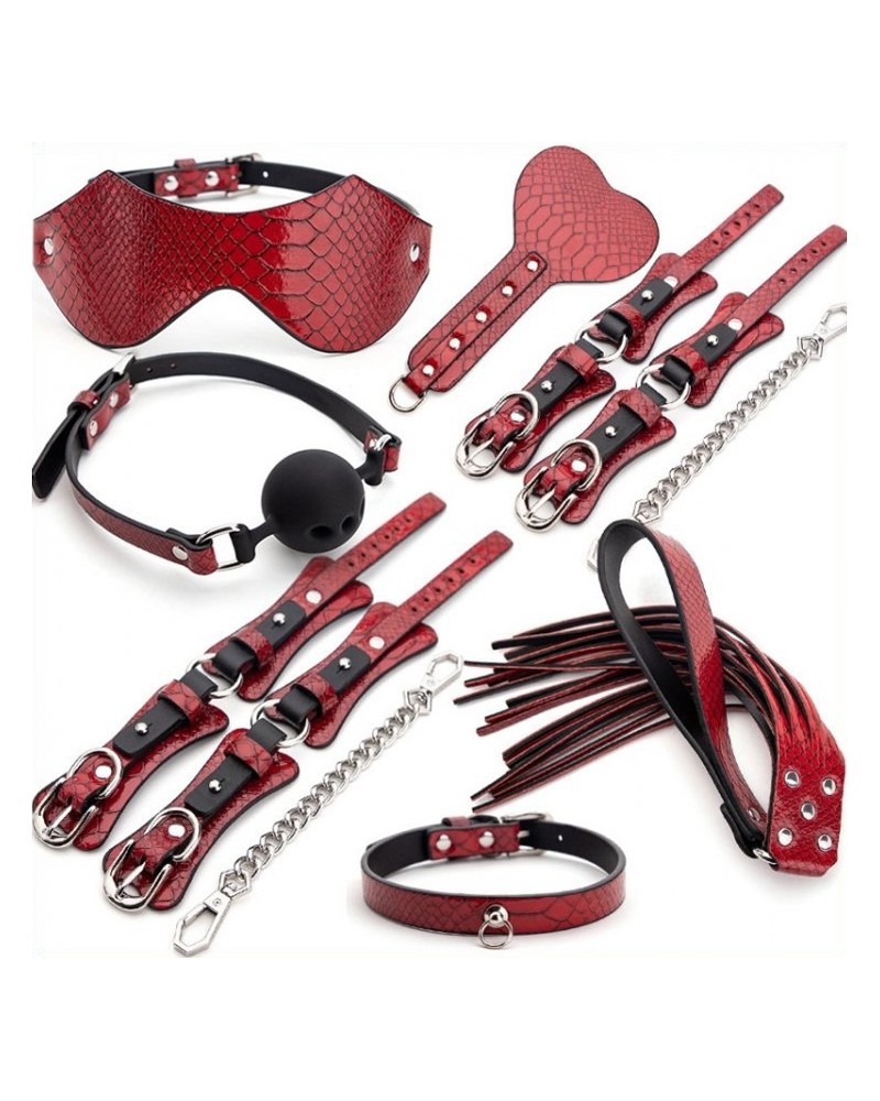 Kit BDSM 7 Pièces Caïman Rouge