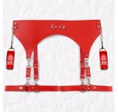 Ceinture Porte-Jarretelles et Menottes Rouge