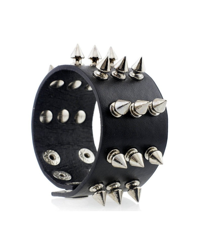 Bracelet avec pointes Rock Soul Noir