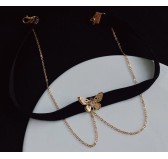 Collier ras de cou Butterfly - Noir