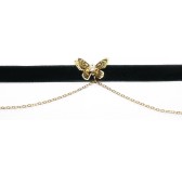 Collier ras de cou Butterfly - Noir