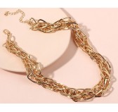 Collier Double Chain doré