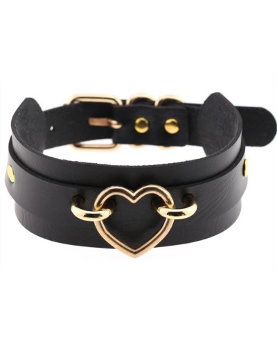 Collier Fantaisie Golden Heart Noir