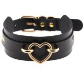 Collier Fantaisie Golden Heart Noir