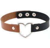 Ras de cou Bicolor Heart Noir-Marron Ras de cou Bicolor Heart Noir-Marron