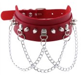 Collier à pointes Piky Rouge-Argenté Collier à pointes Piky Rouge-Argenté