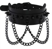 Collier à pointes Piky Noir Collier à pointes Piky Noir