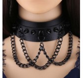Collier à pointes Piky Noir Collier à pointes Piky Noir