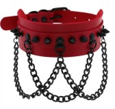 Collier à pointes Piky Rouge-Noir