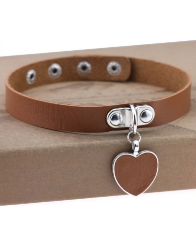 Ras de cou Punk Heart Marron