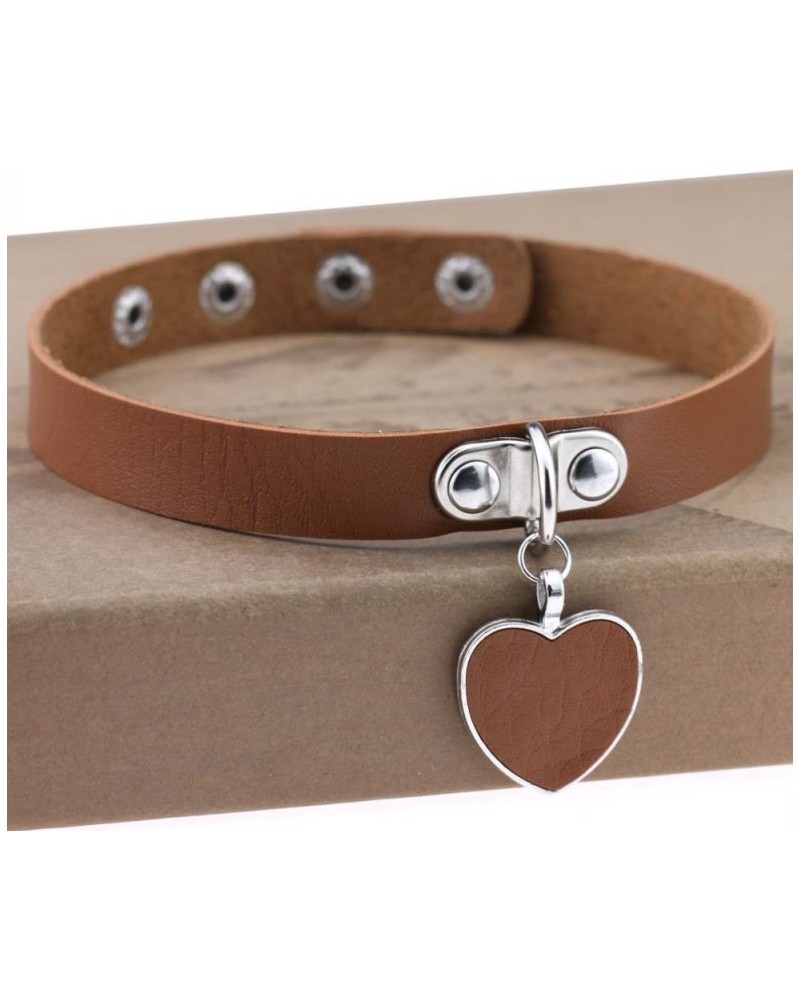 Ras de cou Punk Heart Marron