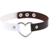 Ras de cou HEART DUO Blanc-Marron Ras de cou HEART DUO Blanc-Marron