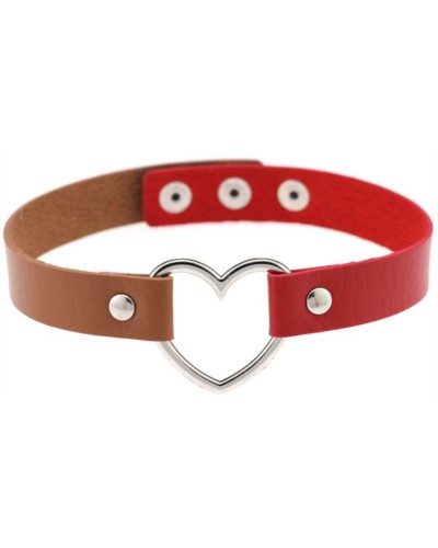 Ras de cou HEART DUO Marron-Rouge