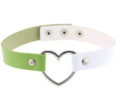 Ras de cou Heart Duo Blanc-Vert Ras de cou Heart Duo Blanc-Vert