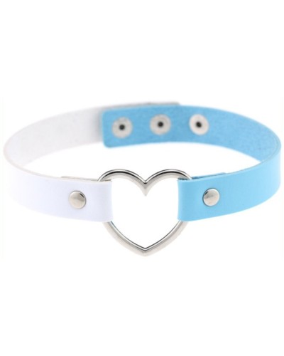 Ras de cou Heart Duo Blanc-Bleu