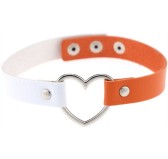 Ras de cou Heart Duo Blanc-Orange Ras de cou Heart Duo Blanc-Orange