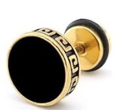 Clou d'oreille FLAT ETHNIC doré-noir Clou d'oreille FLAT ETHNIC doré-noir