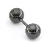 Clou d'oreille Ball Duo Noir