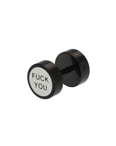 Clou d'oreille FUCK YOU 8mm Noir