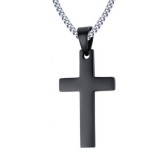 Pendentif Croix CROSS avec Chaîne Noir