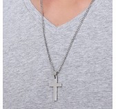 Pendentif Croix CROSS avec Chaine Argentée