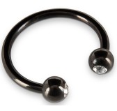 Anneau de gland avec strass 28mm Noir Anneau de gland avec strass 28mm Noir