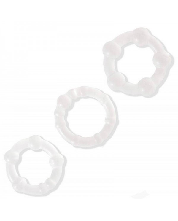 Lot de 3 cockrings Power Plus transparents