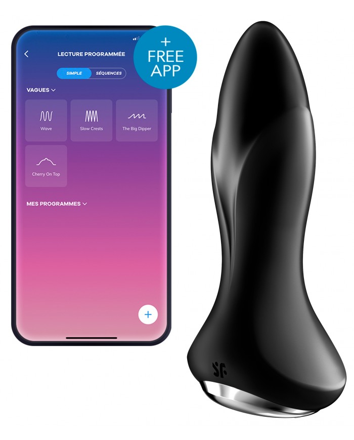 Plug vibrant connecté Rotator Plug Satisfyer 10 x 4cm Noir Plug vibrant connecté Rotator Plug Satisfyer 10 x 4cm Noir