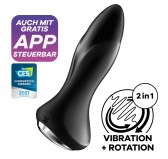 Plug vibrant connecté Rotator Plug Satisfyer 10 x 4cm Noir