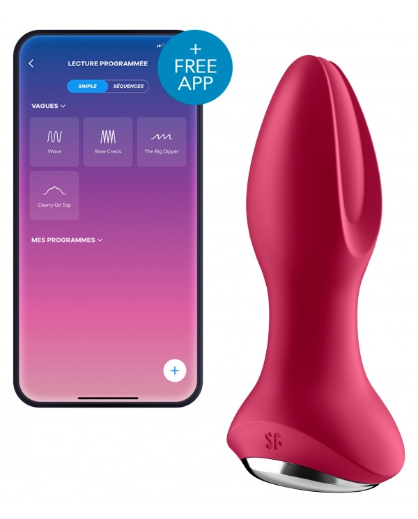 Plug vibrant connecté Rotator Plug Satisfyer 10 x 4cm Fuchsia