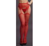 Collant effet porte-jarretelles avec strass Lana - Rouge