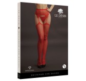 Collant effet porte-jarretelles avec strass Lana - Rouge