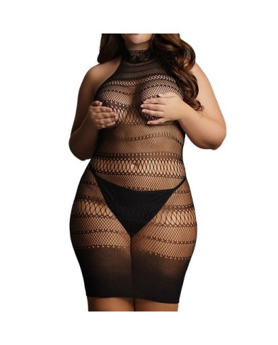 Robe sexy Grande Taille HIGH LACE Noire