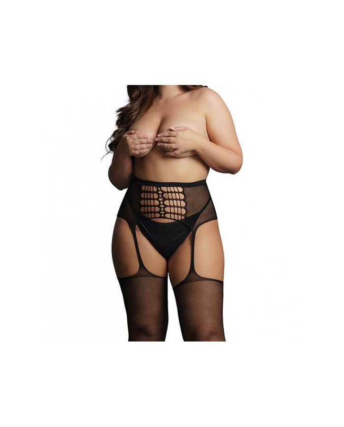 Bas avec porte-jarretelles HIGH WAIST Noirs