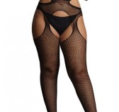 Collants Résille Grande taille STRAPPY Noirs