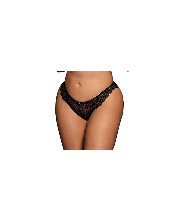 Culotte dentelle CLAIRE Grande Taille Noire