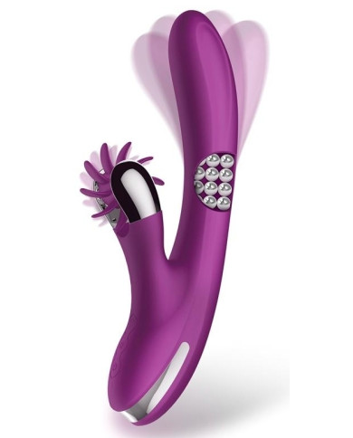 Vibro Rabbit Rotating Double 10 x 3.5cm Violet