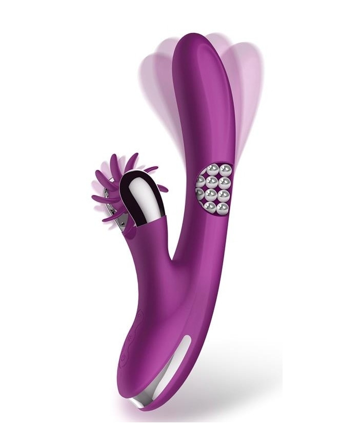 Vibro Rabbit Rotating Double 10 x 3.5cm Violet