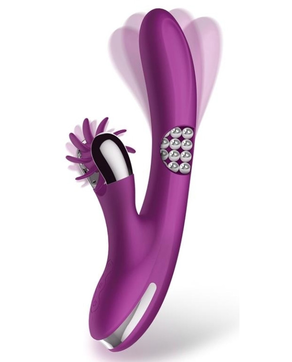 Vibro Rabbit Rotating Double 10 x 3.5cm Violet